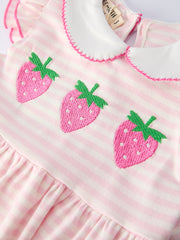 Strawberry Girl Dress Ruffle Peter Pan Collar