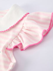 Strawberry Girl Dress Ruffle Peter Pan Collar