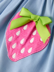 Summer Strawberry Smocked Applique Girl Dress