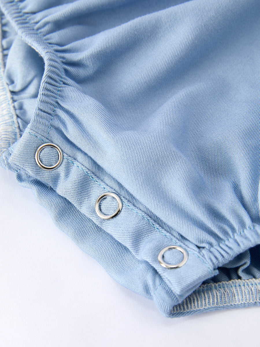 Summer Strawberry Smocked Applique Girl Romper