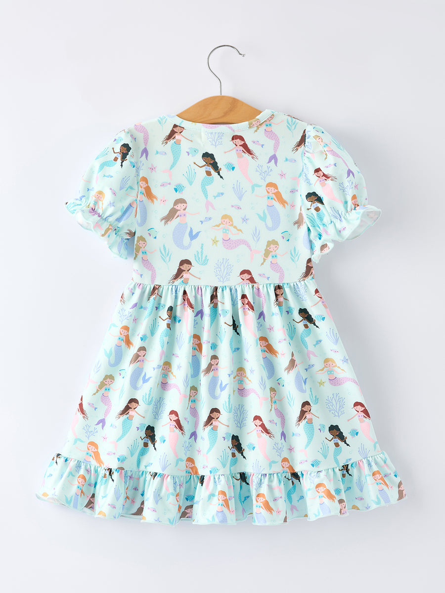 Ocean Animal Girl Ruffle Dress