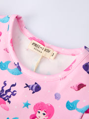 Pastel Ocean Girl Ruffle Dress