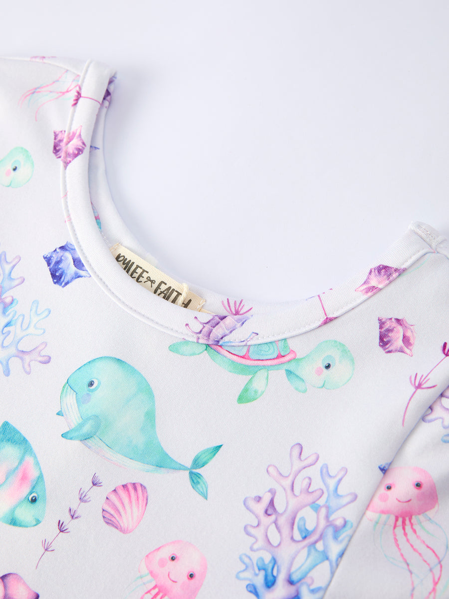 Summer Sea Life Print Girl Dress