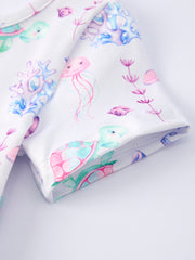 Summer Sea Life Print Girl Dress