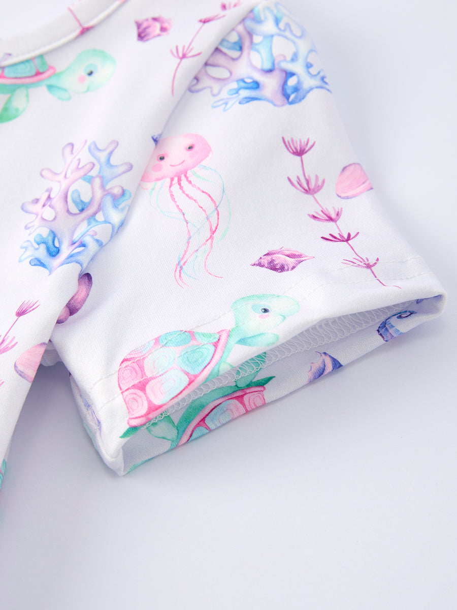 Summer Sea Life Print Girl Dress