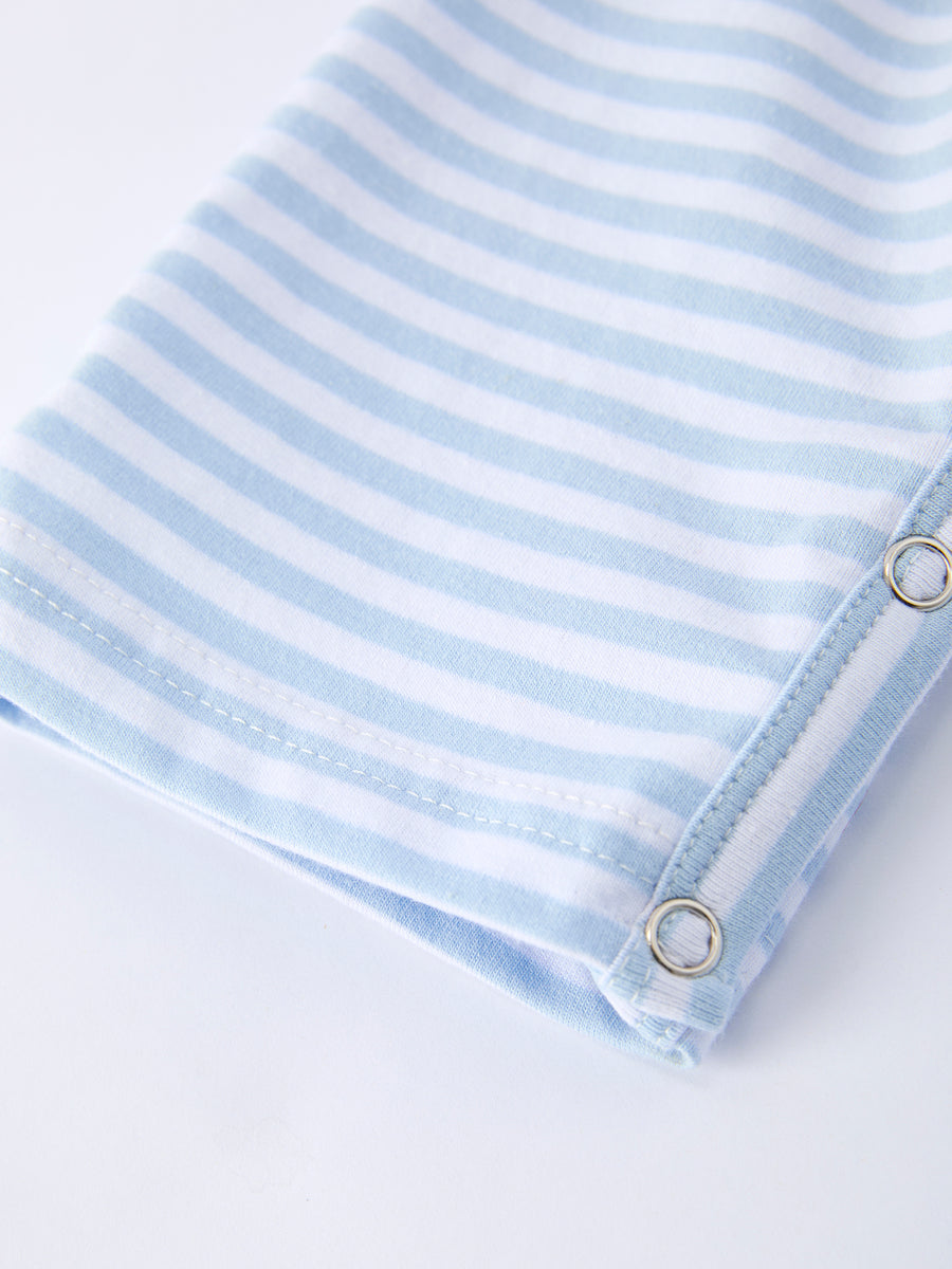 4th of July Stripe Blue Boys Romper