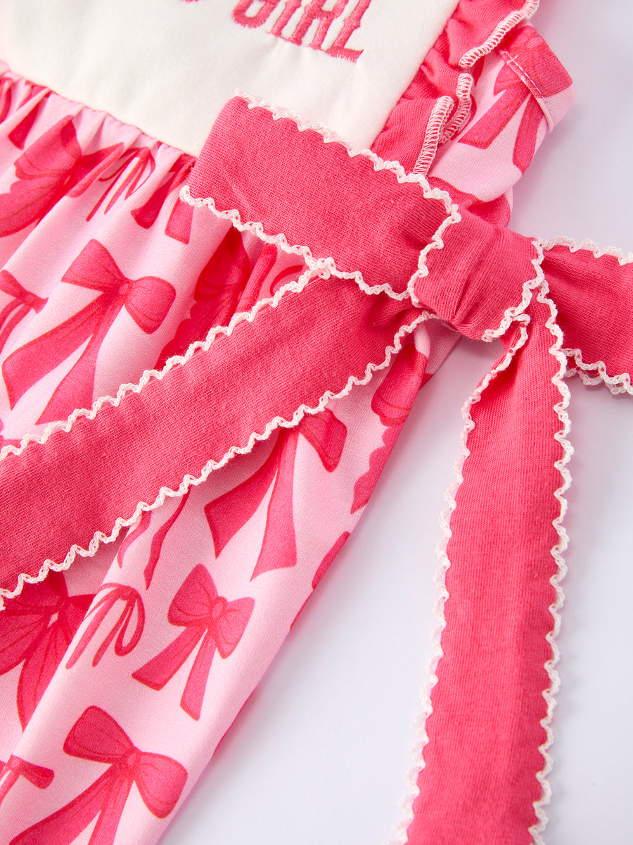 “MAMA'S GIRL”  Bow Ruffle Dress