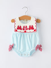 Crab Applique Baby Girl Romper