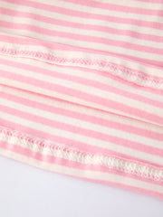 Stripe Girls Dress Bow Smocked Ruffle Sleeve