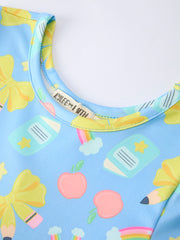 Back to School Rainbow Bow Girls Dress