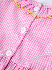 Back To School Plaid Girls Dress Smocked Puff Sleeve Bow