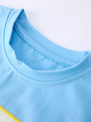 Back To School School Bus Boys Set Plaid Shorts