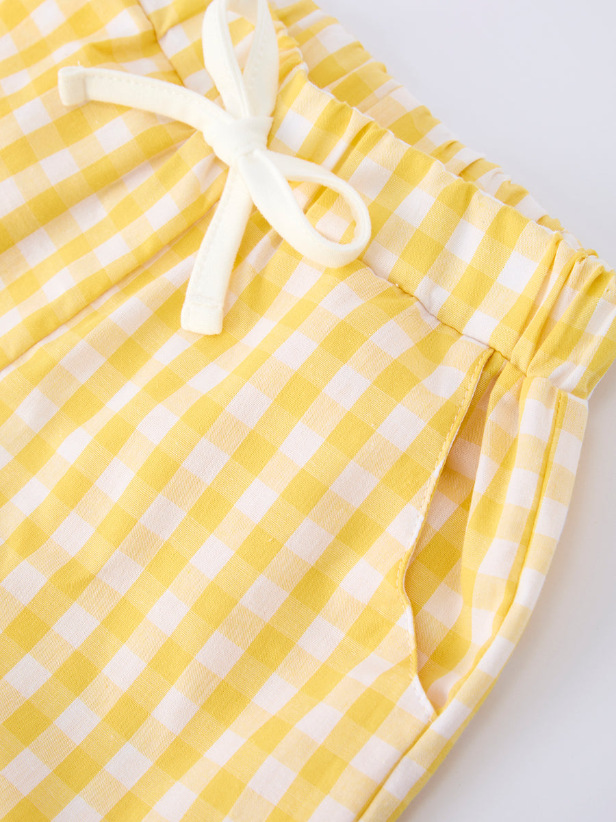 Back To School School Bus Boys Set Plaid Shorts