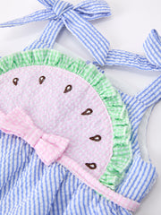 Watermelon Stripe Girl Romper