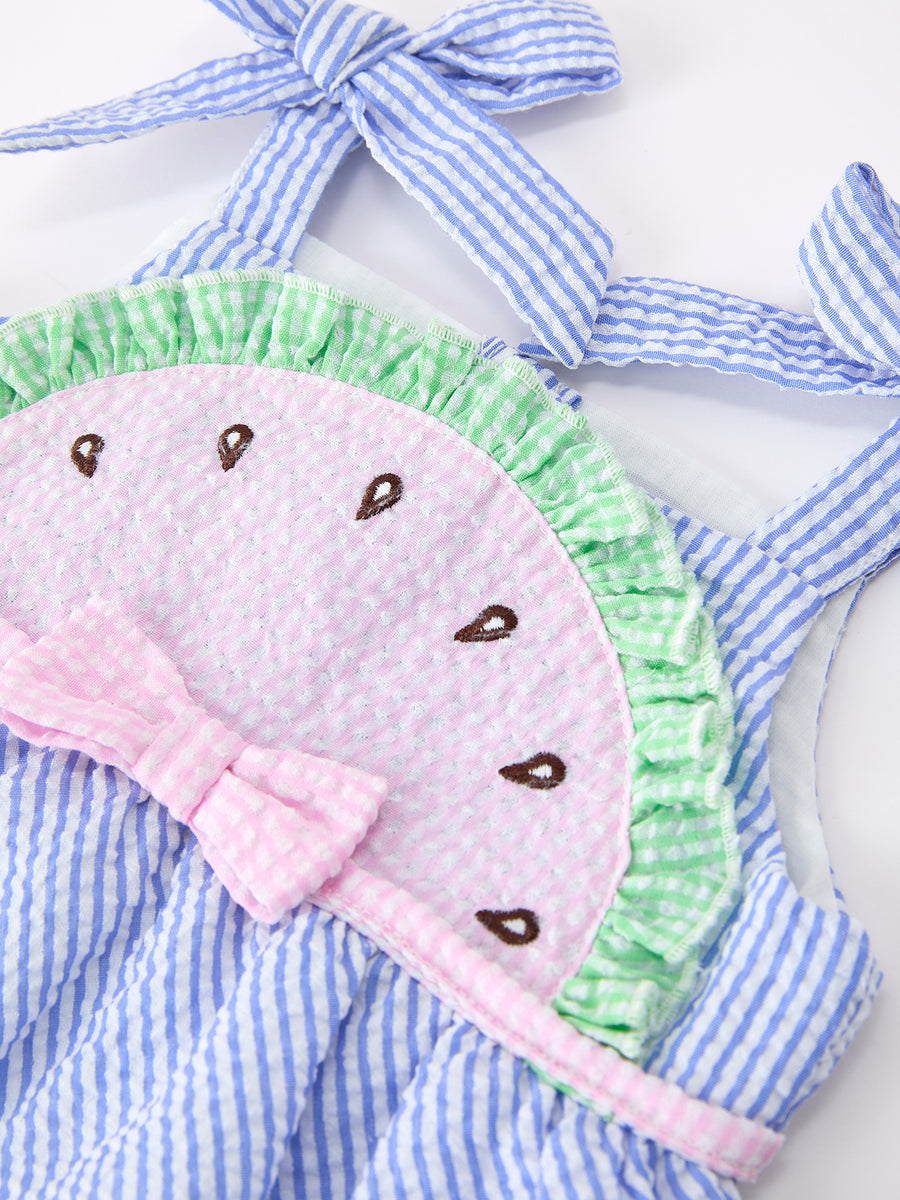 Watermelon Stripe Girl Romper