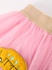 Back To School School Bus Girls Skirt Tulle Applique Skirt