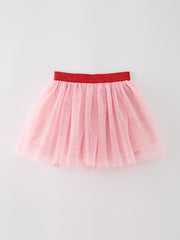 Back To School Apple Bow Girls Skirt Tulle Sequin Applique