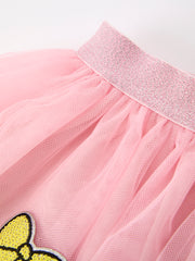 Back To School Pencil Bow Girls Skirt Tulle Applique Skirt
