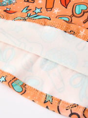 Girls Music Guitar Instrument Short Sleeve Twirl Dress