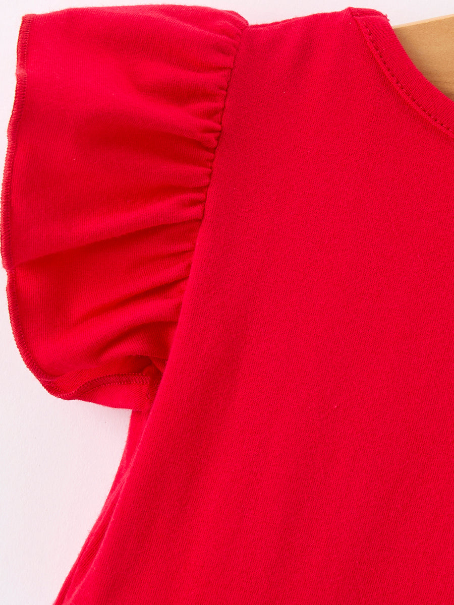 Girls Back To School Pencil Twirl Dress Ruffle Patchwork