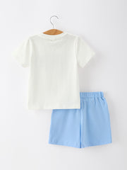 4th of July Flag Boys Set Short Sleeve Top Shorts