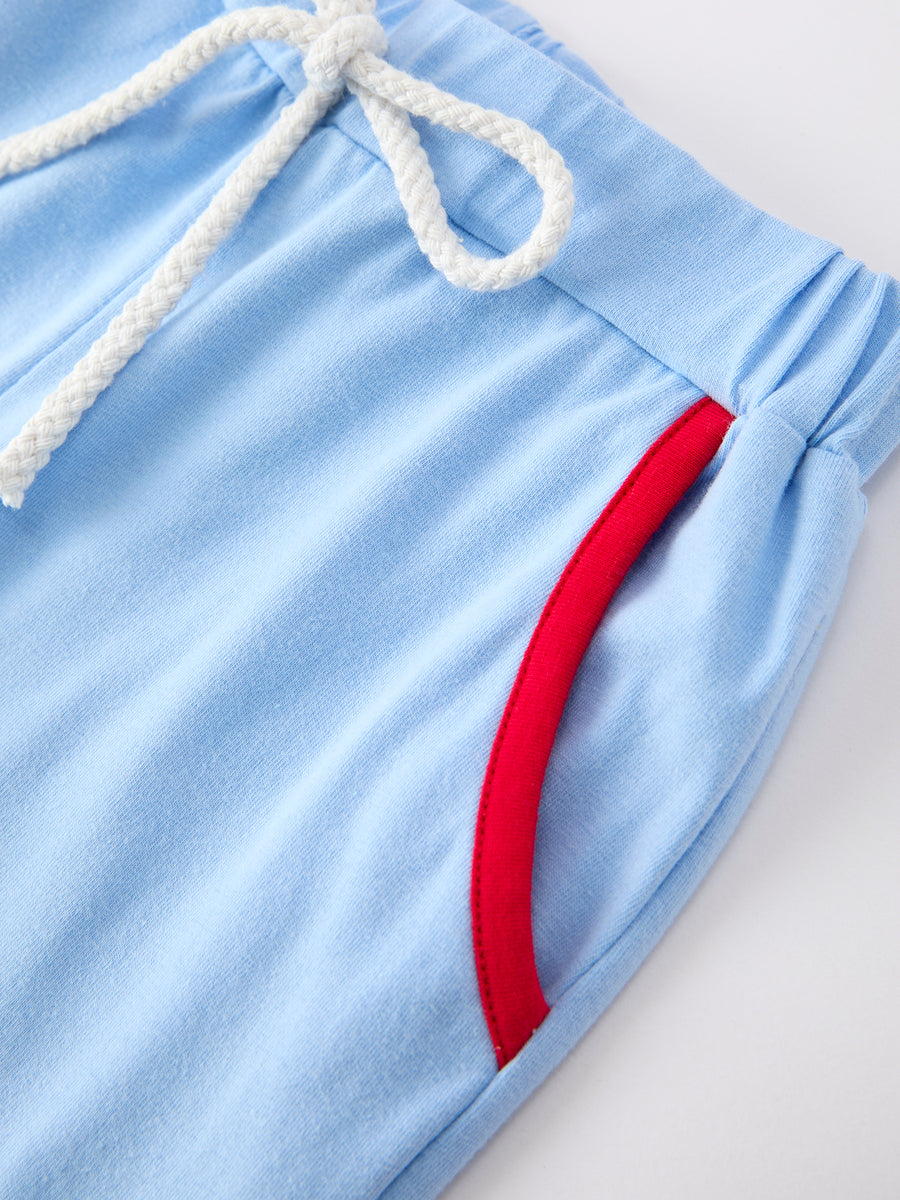 4th of July Flag Boys Set Short Sleeve Top Shorts