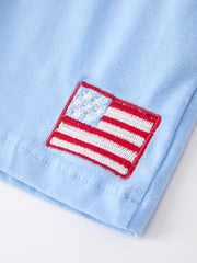 4th of July Flag Boys Set Short Sleeve Top Shorts