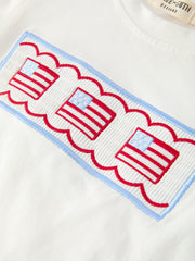 4th of July Flag Boys Set Short Sleeve Top Shorts