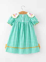 Back to School Apple Pencil Applique Girls Dress Petals Collar