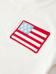 4th of July Flag Boys Set Plaid Shorts T Shirt Outfit