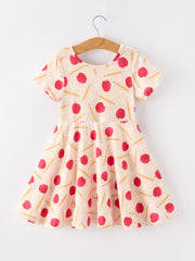 Girls Back To School Apple Pencil Twirl Dress