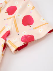 Girls Back To School Apple Pencil Twirl Dress