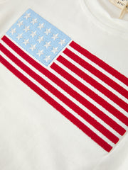 4th of July Flag Applique Boy Top and Shorts Set