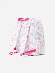 Floral Bow Print Girls Backpack Ruffle Bag