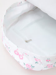 Floral Bow Print Girls Backpack Ruffle Bag