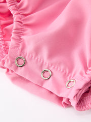 Mommy and Me Pink Smocked Puff Sleeve Romper