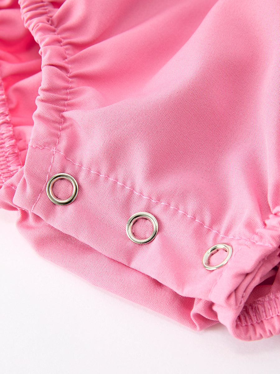Mommy and Me Pink Smocked Puff Sleeve Romper