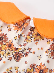 Fall Orange Floral Baby Bubble Petals Collar