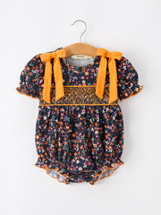 Fall Orange Floral Baby Bubble