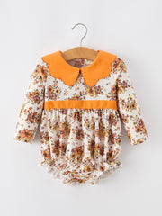 Fall Orange Floral Baby Bubble Petals Collar