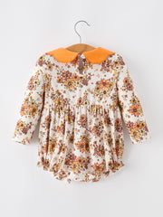 Fall Orange Floral Baby Bubble Petals Collar
