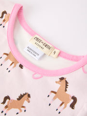 Western Horse Print Girls Pajamas Set Long Sleeve Leggings