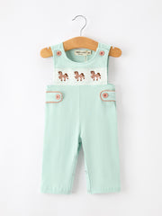 Western Horse Embroidery Boys Jonjon Sleeveless Romper