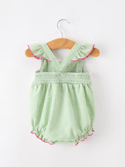 Western Boots Cactus Girls Romper Stripe Ruffle Strap