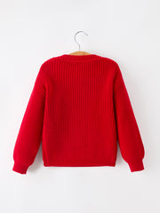 Mom and Me Winter Christmas Red "merry" Pullover Sweater