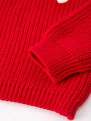 Red Christmas Girls “merry” Pullover Sweater