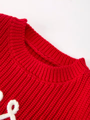 Red Christmas Girls “merry” Knit Baby Romper
