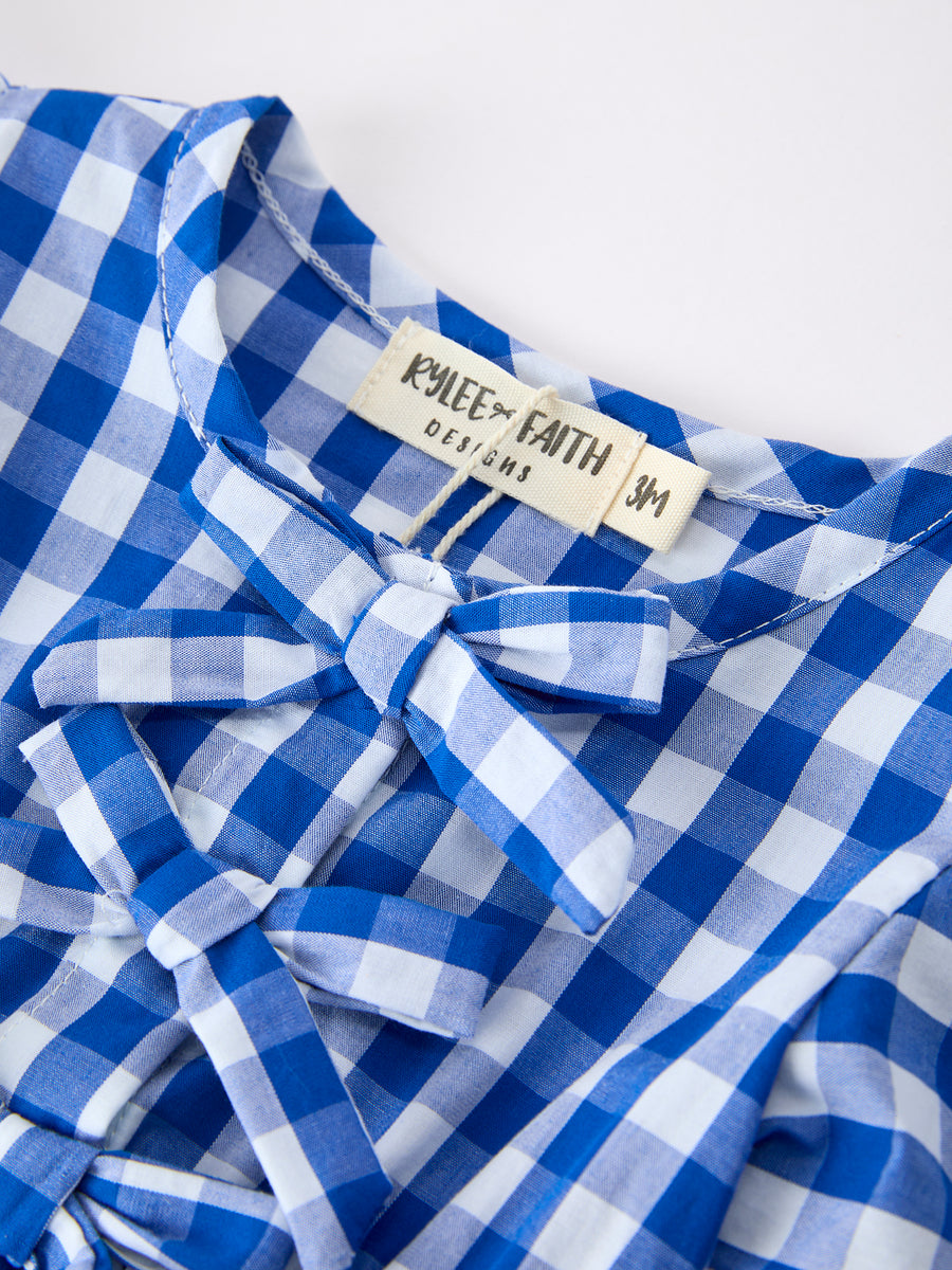 Plaid Bow Baby Romper Mommy Matching
