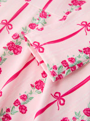 Girls Bow Rose Dress Long Sleeve Twirl Dress