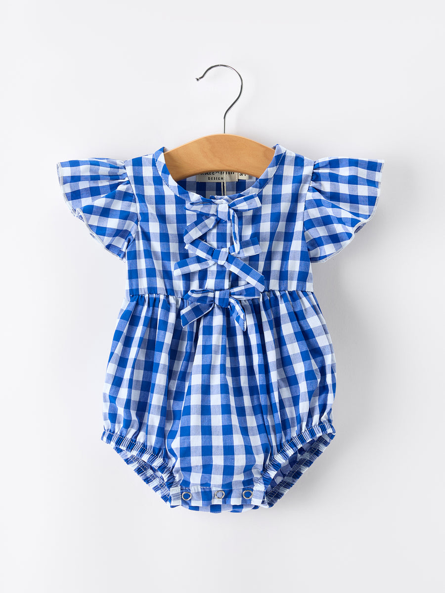 Plaid Bow Baby Romper Mommy Matching
